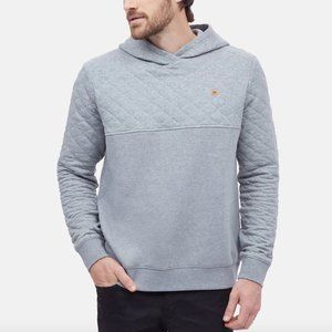 Tentree Men's Quilted Block Hoodie in Light Grey, Size Large